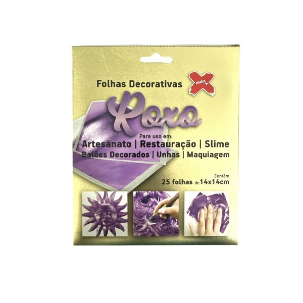 Folhas Decorativas Metalizadas para Restaura��o e Bal�es - Roxo