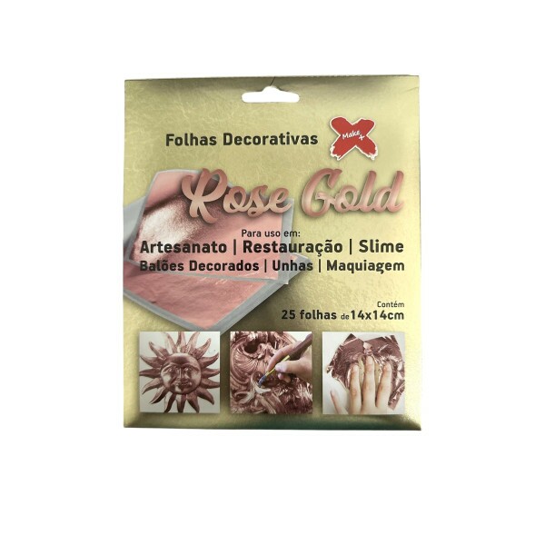 Folhas Decorativas Metalizadas para Restaurao e Bales - Rose Gold