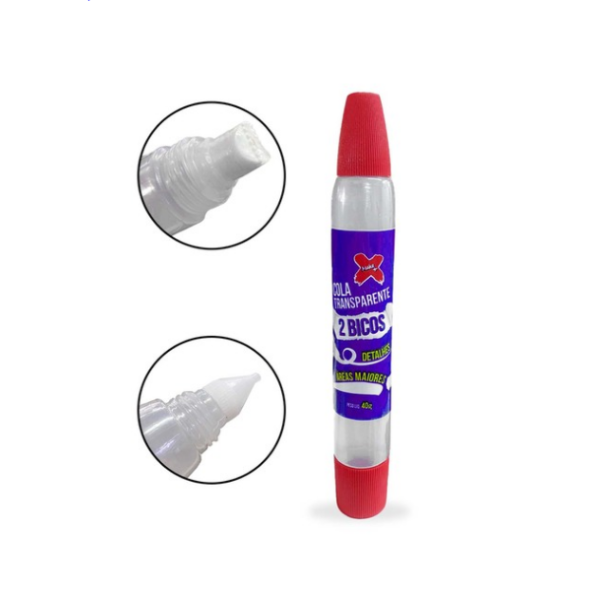 Cola Transparente com dois bicos aplicadores 40ml - Make+