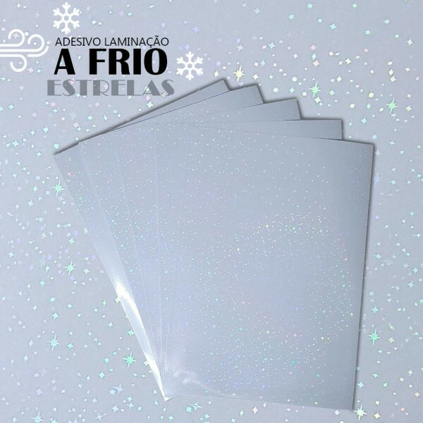 Adesivo para Laminao a Frio Estrelas 05 Folhas A4