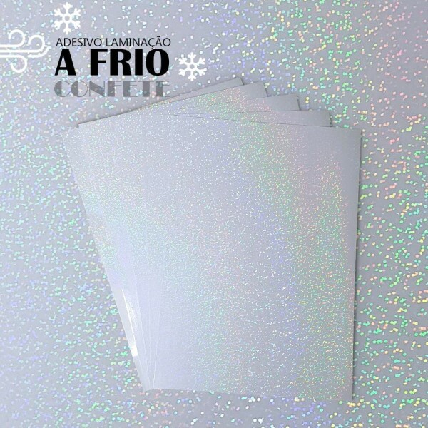 Adesivo para Laminao a Frio Confete 05 Folhas A4