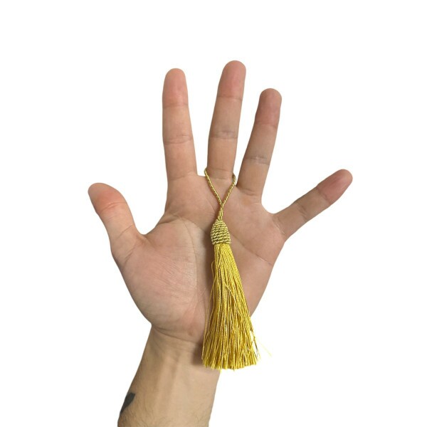 Pingente de Seda Tassel 9cm c/ 4 Unidades - Dourado