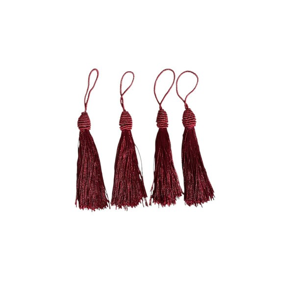 Pingente de Seda Tassel 9cm c/ 4 Unidades - Marsala