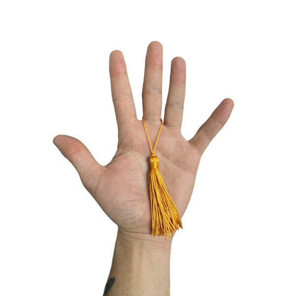 Pingente de Seda Tassel 7cm c/ 4 Unidades - Laranja