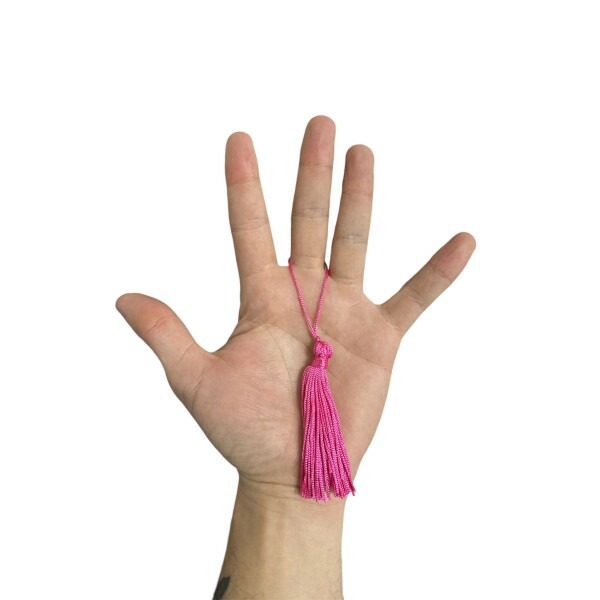 Pingente de Seda Tassel 7cm c/ 4 Unidades - Pink