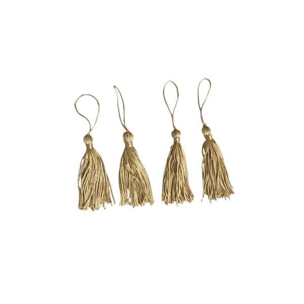 Pingente de Seda Tassel 7cm c/ 4 Unidades - Mel
