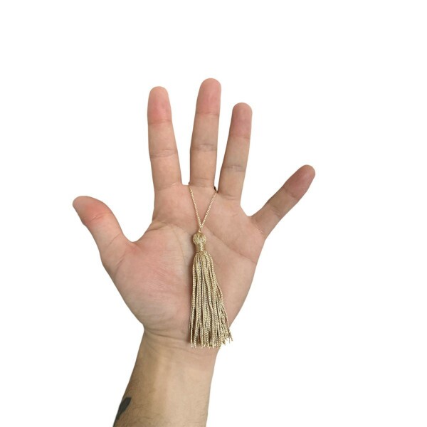 Pingente de Seda Tassel 7cm c/ 4 Unidades - Mel