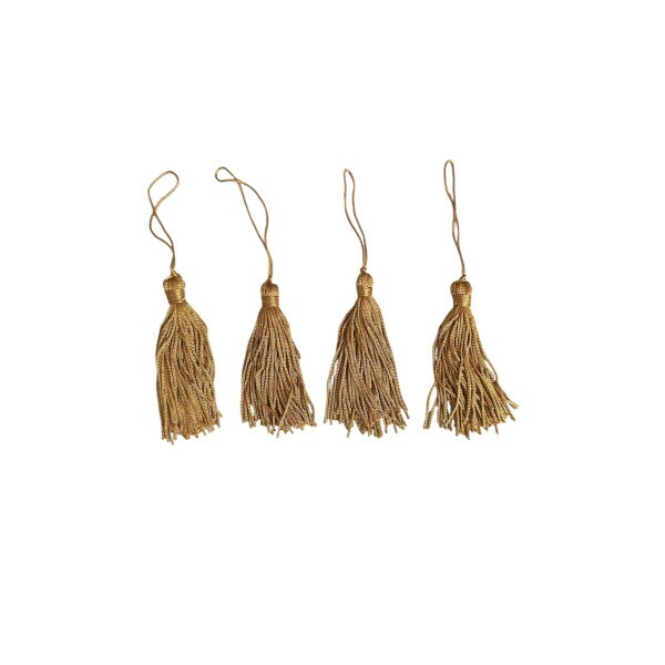 Pingente de Seda Tassel 7cm c/ 4 Unidades - Caramelo