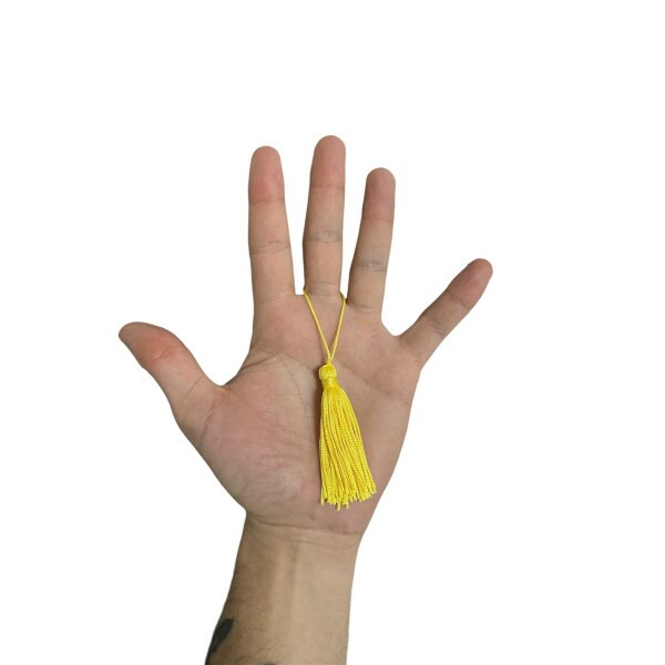 Pingente de Seda Tassel 7cm c/ 4 Unidades - Amarelo