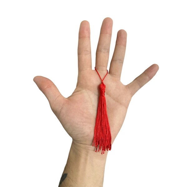 Pingente de Seda Tassel 7cm c/ 4 Unidades - Vermelho