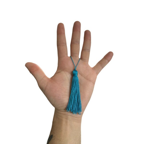 Pingente de Seda Tassel 7cm c/ 4 Unidades - Riviera Blue