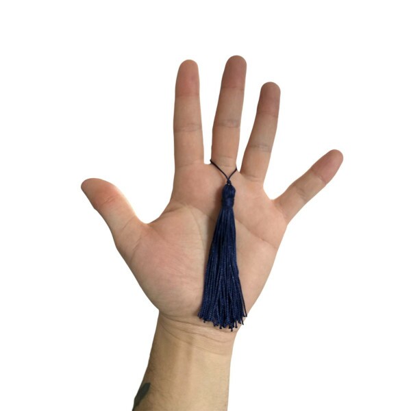 Pingente de Seda Tassel 7cm c/ 4 Unidades - Azul Marinho
