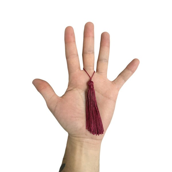 Pingente de Seda Tassel 7cm c/ 4 Unidades - Marsala