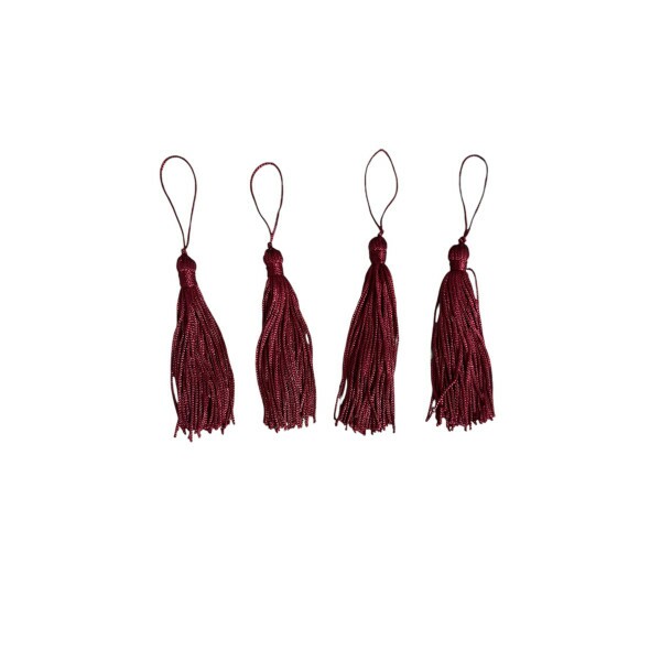 Pingente de Seda Tassel 7cm c/ 4 Unidades - Marsala