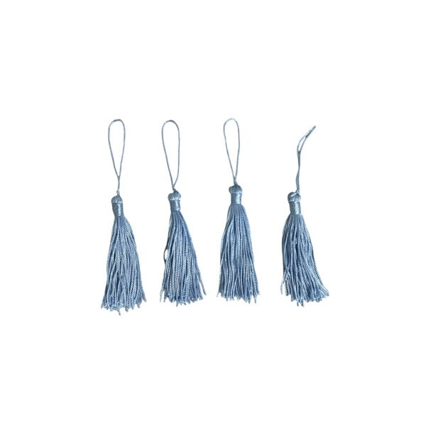 Pingente de Seda Tassel 7cm c/ 4 Unidades - Azul Beb