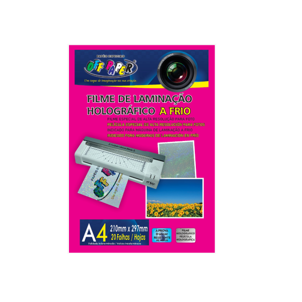 Adesivo para Laminao a Frio Caquinhos 20 Folhas A4 - Off Paper