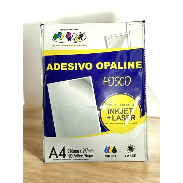 Papel Offset Adesivo Opaline Fosco A4 100 Folhas - Off Paper