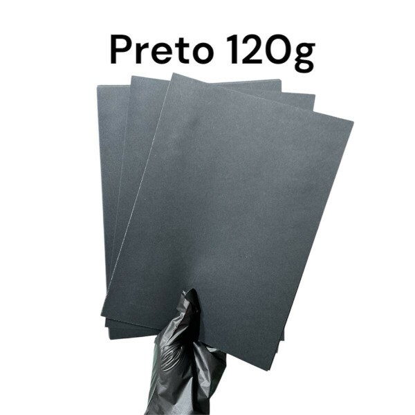 Papel Color Plus Colorido Preto 120g A4 c/ 20 Folhas - Master