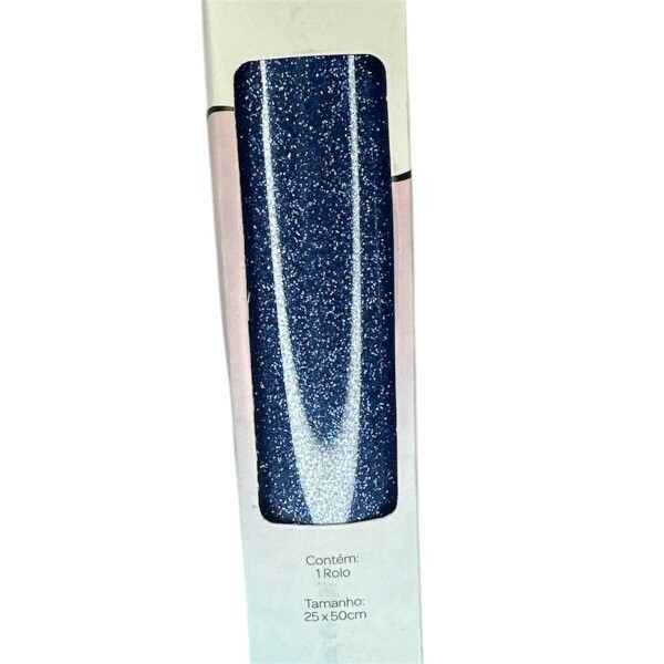 Filme de Recorte Termocolante Azul Glitter 25x50cm - RPTCO