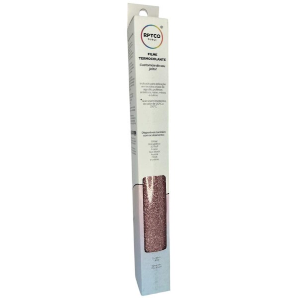 Filme de Recorte Termocolante Rosa Claro Glitter 25x50cm - RPTCO