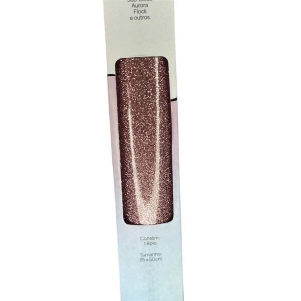 Filme de Recorte Termocolante Rosa Claro Glitter 25x50cm - RPTCO