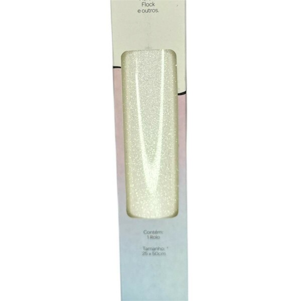Filme de Recorte Termocolante Branco Arco-ris Glitter 25x50cm - RPTCO