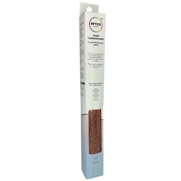 Filme de Recorte Termocolante Cobre Glitter 25x50cm - RPTCO