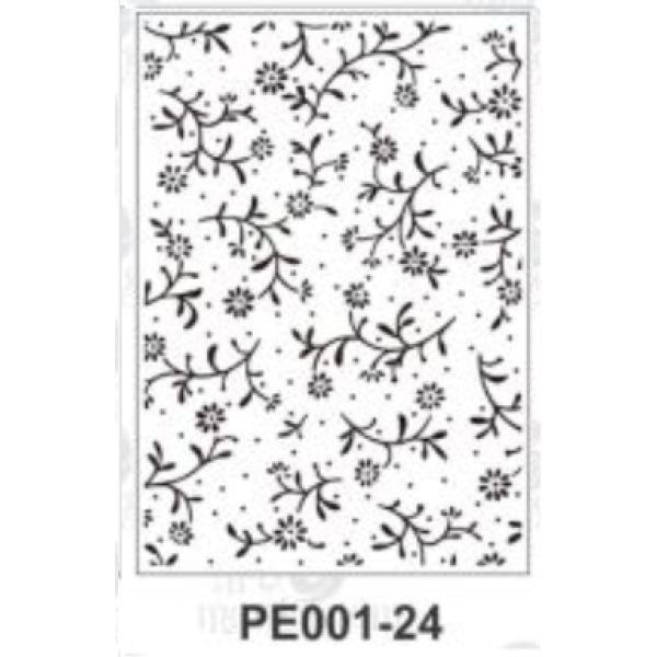 Placa de Emboss - Art e Montagem - Galhos e Flores - 15cm x 10,6cm