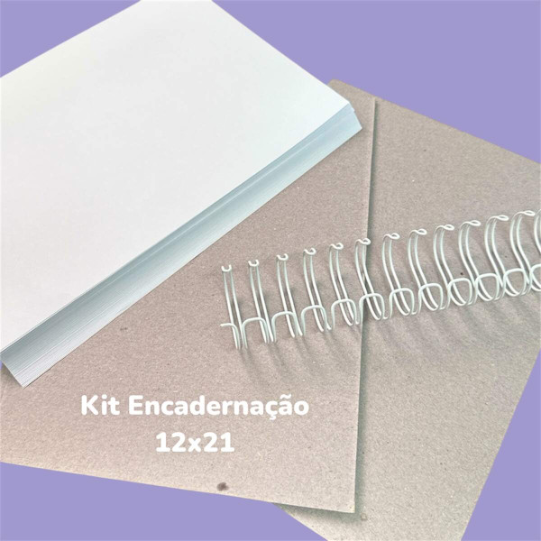 Kit Encaderna��o 12x21 Miolo + Capa + Wire-o