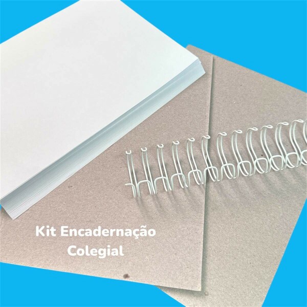 Kit Encadernao Colegial Miolo + Capa + Wire-o