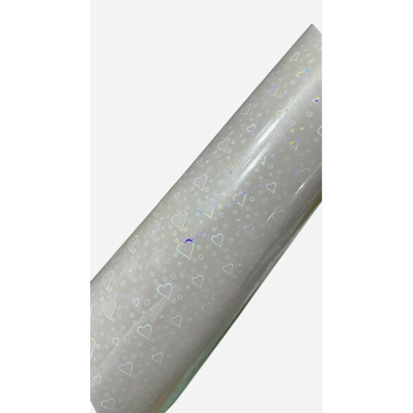 Adesivo para Laminao a Frio Hologrfico Corao 05 Folhas A4