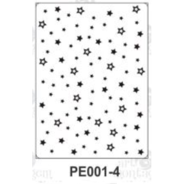Placa de Emboss - Art e Montagem - Estrelinhas - 15cm x 10,6cm