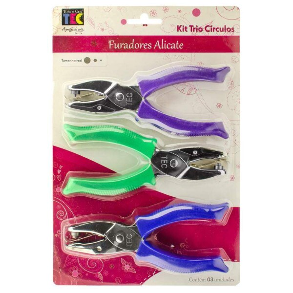 Kit Alicates Crculos 3 Tamanhos - Toke e Crie