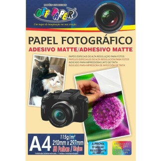 Papel Fotogr�fico Adesivo Matte 115g A4 50 Fls - Off Paper