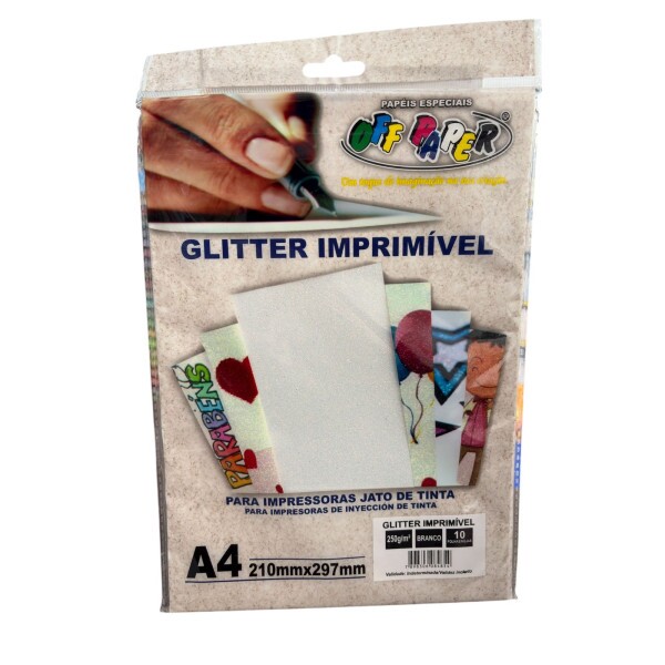 Papel Glitter Imprim�vel 250g A4 10 Folhas