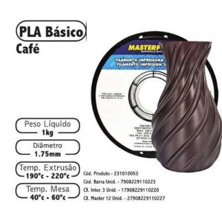 Filamento de Impress�o 3d PLA 1,75mm 1kg Masterprint CAF�