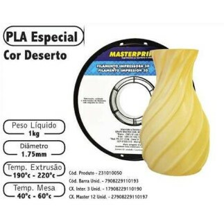 Filamento de Impress�o 3d PLA 1,75mm 1kg Masterprint DESERTO