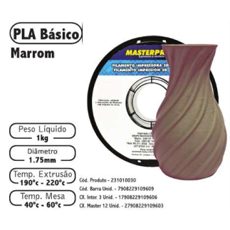 Filamento de Impress�o 3d PLA 1,75mm 1kg Masterprint MARROM