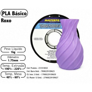 Filamento de Impress�o 3d PLA 1,75mm 1kg Masterprint ROXO