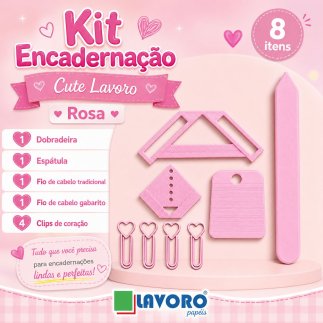Kit Encaderna��o Cute Lavoro 8 Pe�as - Rosa