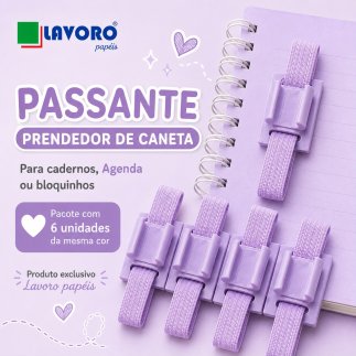 Passante Prendedor de Caneta para El�stico Chato - Lil�s c/ 6 un