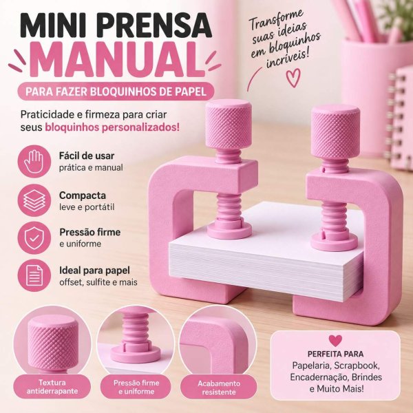 Mini Prensa para fazer Bloquinhos de Papel / Encaderna��o