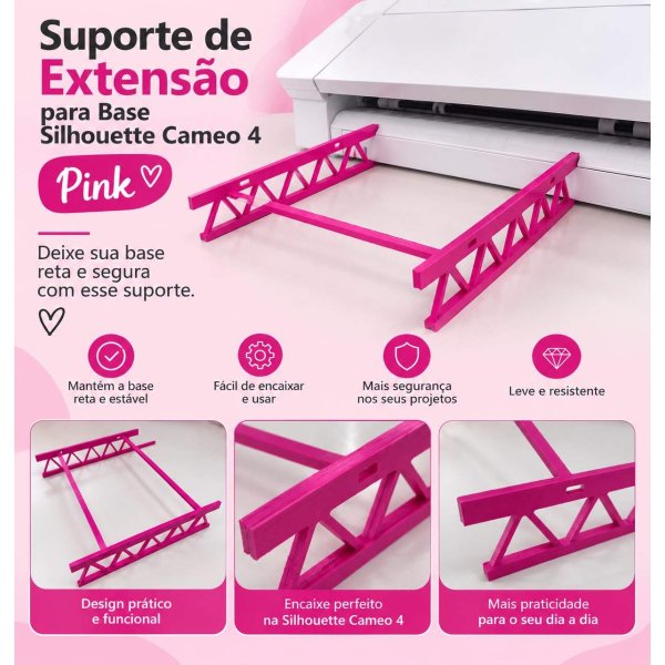 Suporte Extensor para Base Silhouette Cameo 4 - Pink