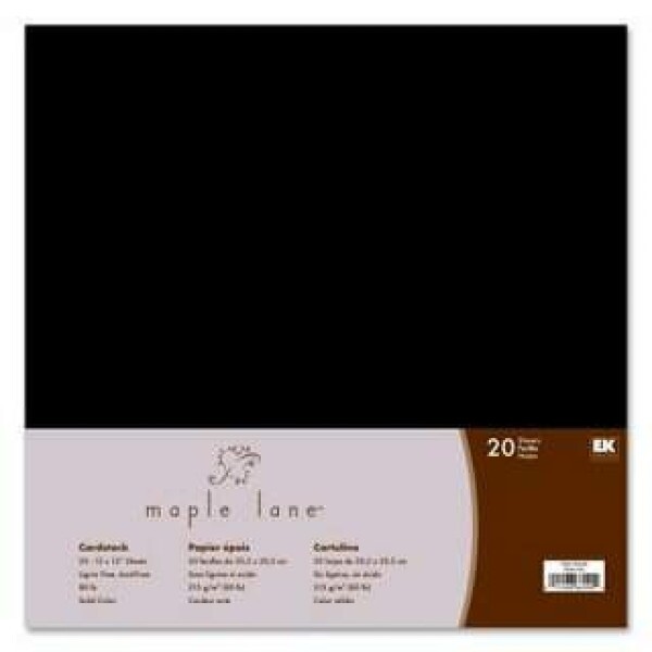 Papel Cardstock - Preto - 215gr - 30,5x30,5 - 20 Folhas