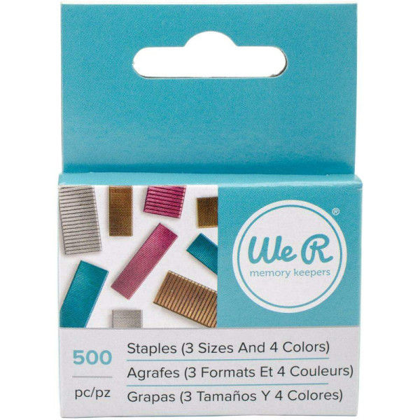 Grampos Coloridos Multi Staple We R Memmory Keepers - 500 Unids