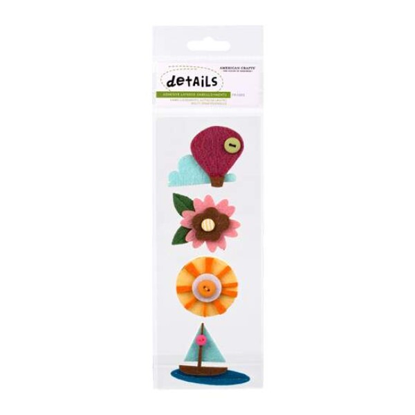 Adesivos City Park Collection Details Felt Pieces Frisbee - American Crafts