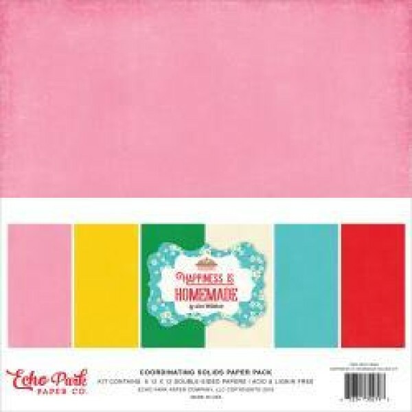 Kit de Pap�is Happiness is Homemade c/ 6 unidades 30,5x30,5 - Echo Park Paper