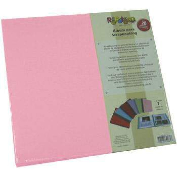 �lbum para Fotos Liso Rosa Fidji 30,5 X 30,5cm