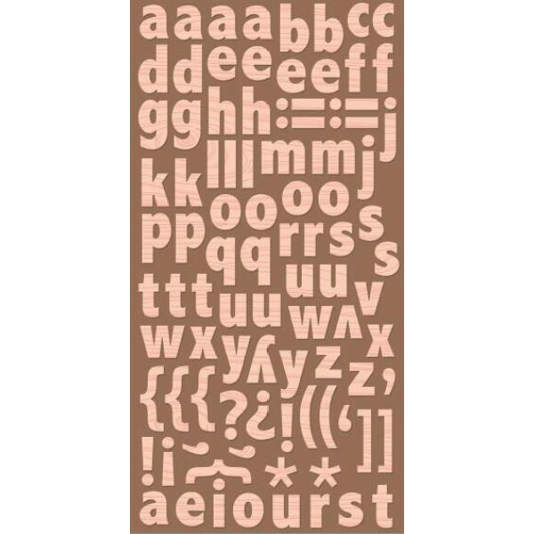 Adesivos Alfabeto - Cosmo Cricket Ready Set Chip - Pink Oak