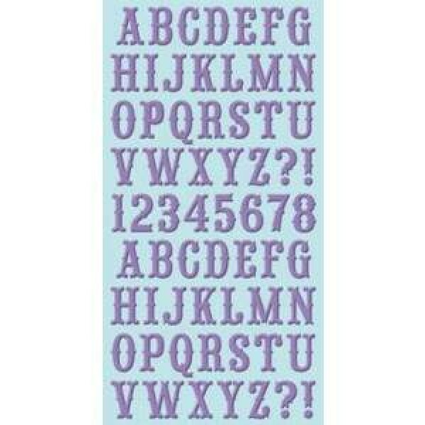 Adesivos Alfabeto - Cosmo Cricket Ready Set Chip - Lavender Bling